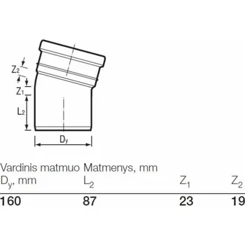 Kanalizační potrubí Venkovní drenážní koleno Wavin, O 160 mm, 15°