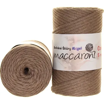 Příze Maccaroni Bavlněné šňůry 5 mm béžově hnědá 303