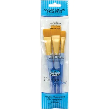 Umělecký štětec Malířské štětce ploché 3 ks ,, Golden Taklon Wash" Vel. 13,19, 25 mm (44850)