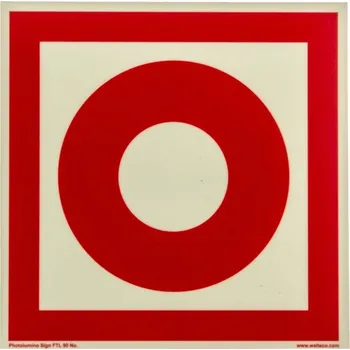 Požární hlásič - fotoluminiscenční tabulka 150 x 150 mm, FTL plast - Požární hlásič, Kód: 27105