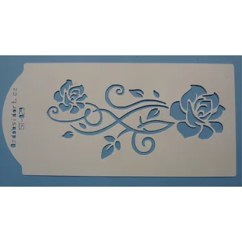 Jedlá dekorace na dort Stencila s motivem růže