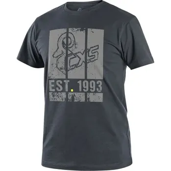 Pánská móda Tričko CXS WILDER, krátký rukáv, potisk CXS logo, tmavě šedá, vel. S