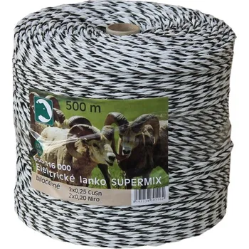 Ohradník Lanko SUPERMIX 3mm bíločerné 500m