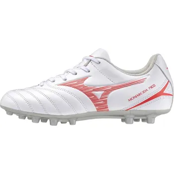 Kopačky Chlapecká fotbalová obuv Mizuno MONARCIDA NEO III SELECT Jr AG / White/Radiant Red Velikost: 32.5/1.0