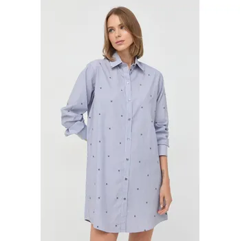 Dámské šaty Bavlněné šaty Karl Lagerfeld tmavomodrá barva, mini 225W1608 59X, vel. 36