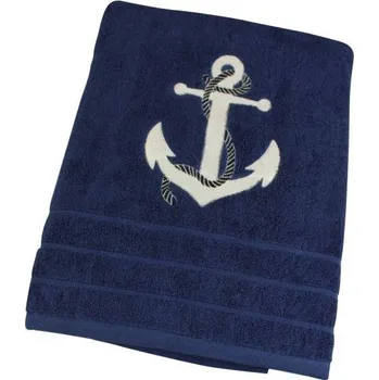 Pánský župan SEA Club Osuška s motivem kotvy námořnická modrá 90x150cm