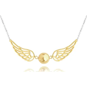 Náhrdelník MINET Pozlacený stříbrný náherdelník kulička s křidly JMAS0171BN45