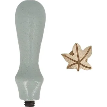 Pečeť mintopia Pečetidlo mosazné průměr 23mm + dřevěná rukojeť - podzimní list