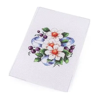 Textilie Sada na vyšívání s předlohou (14x20cm) varianta bílé květy