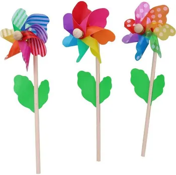 Hračka na písek MADE Větrník 12 cm, dřevěná hůlka