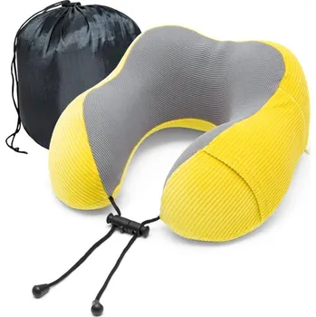 Cestovní polštářek KUFRYPLUS Cestovní polštářek s paměťovou pěnou TPMF14 žlutý