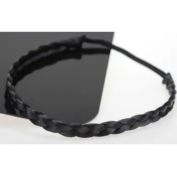 Ozdoba do vlasů Čelenka do vlasů pletený cop elastická - výběr odstínů - černohnědá