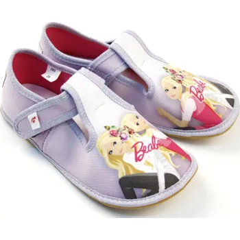 Dívčí bačkory EF Bačkory přezůvky BAREFOOT 395 Beabe fialkové velikost: 33