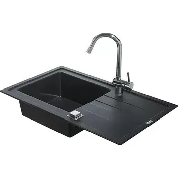 Nerezový dřez Carea Vestavný dřez Tango 1, 860 × 500 × 180 mm, černý, CAREAgranit 3512343100059