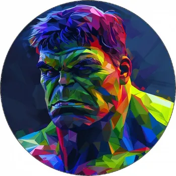 Jedlá dekorace na dort Jedlý papír Hulk barevná animace 19,5 cm