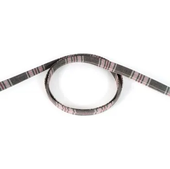 Popruh bavlněný 15mm, šedo tmavě růžová kostka, galanterie, metráž