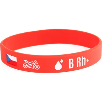 Náramek RSA Silikonový moto náramek s krevní skupinou B RH+