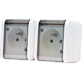 Elektrická zásuvka SCAME Dvojzásuvka AQUALINE transparentní víčko IP44 134.22922.BT
