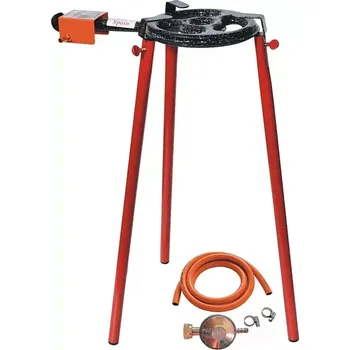 Pánev Hořák L20 Paella 20 cm dva okruhy s připojením a trubkový stojan (ideální souprava pro grilování a vaření nejen pod širým nebem)