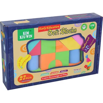 ostatní stavebnice Stavebnice baby soft kostky barevné pěnové set 27ks v krabici