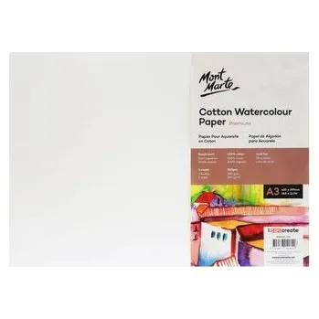 Mont Marte akvarelový papír Premium, 100% bavlna, 300 g/m2, A3, č.0126, 5 listů