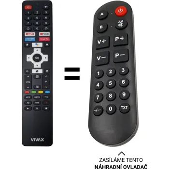 Dálkový ovladač Vivax 65UHD10K náhradní dálkový ovladač senior