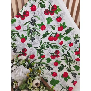 Utěrka Kuchyňská utěrka - rajčátka, olivy a bazalka