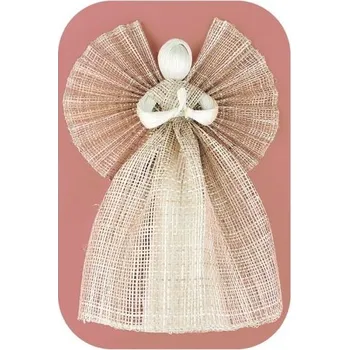 Vánoční dekorace ANDĚL s širokou sukní, 31cm, abaca