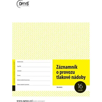 Tiskopis Záznamník o provozu tlakové nádoby A4