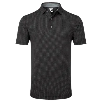 Pánské tričko FootJoy Stretch Lisle Dot Print pánské triko, černé