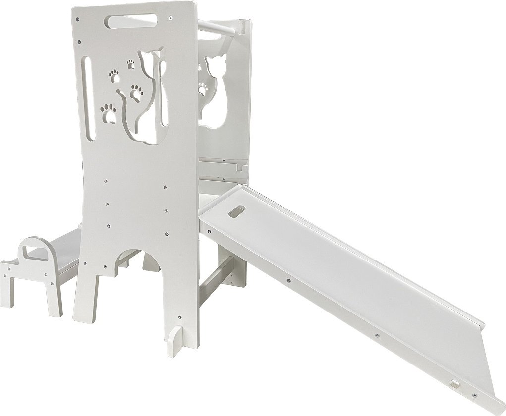 2Kids Toys Rostoucí učící věž Kočka se skluzavkou a tabulí