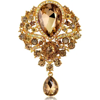 Souprava šperků B-TOP Brož s kamínky - zlatá