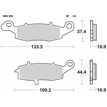 Brzda pro motocykl Brzdové destičky SBS zadní KAWASAKI VN 900 Classic rok 06-16
