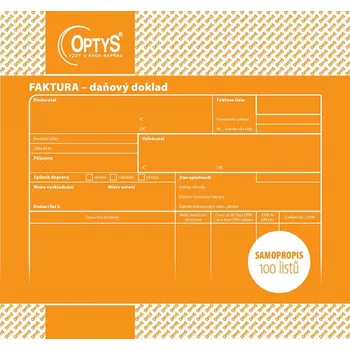 Tiskopis Optys 1074 Faktura samopropisovací 20x21cm 100 listů