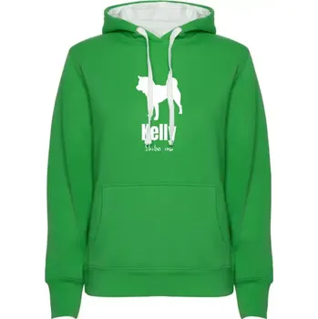 Dámská mikina Dámská mikina přes hlavu s potiskem vašeho psa Zelená / bílá XXL