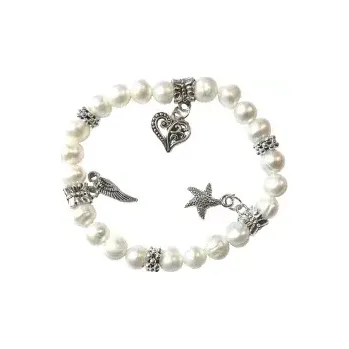 Náramek Náramek z říčních perel v AA kvalitě s přívěsky