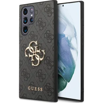 Guess PU 4G Metal Logo Zadní Kryt pro Samsung Galaxy S24 Ultra Barva: Černá