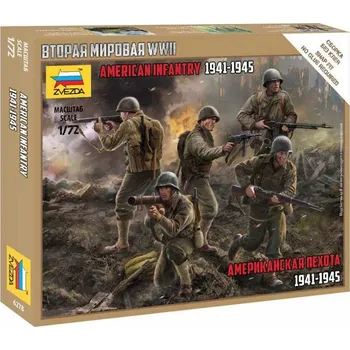 Plastikový model Zvezda - figurky US pěchota, Wargames (WWII) figurky 6278, 1/72