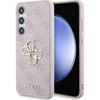 Pouzdro na mobilní telefon Guess PU 4G Metal Logo Zadní Kryt pro Samsung Galaxy S24+ Barva: Růžová