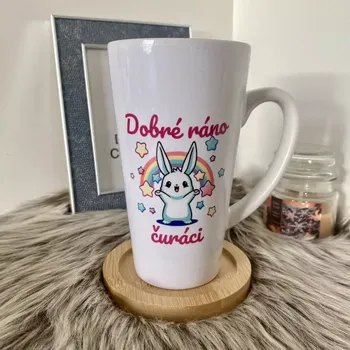 Hrnek na velké latte Dobré ráno čuráci - králíček - II.jakost 039