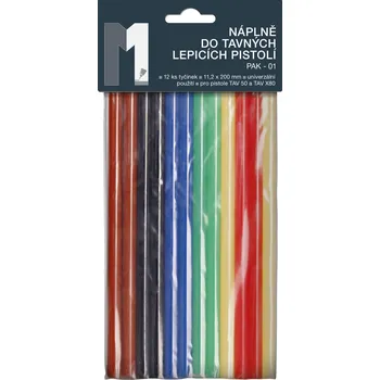 Montážní pěna Náboje do tavné pistole barevný mix velký (12 ks, 11,2 mm / 20 cm)