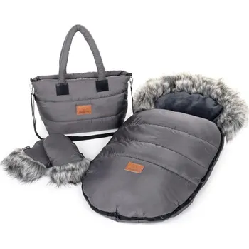 Fusak HappyBee Zimní set Trinity Graphite - fusak, rukavice, taška