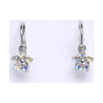 Náušnice Stříbrné náušnice dětské kytička Swarovski AB crystal - NK1391 (Dětské stříbrné kytičky náušnice krystaly Swarovski)