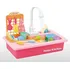Dětská kuchyňka Dřez s odkapávačem a tekoucí vodou růžový 20 ks