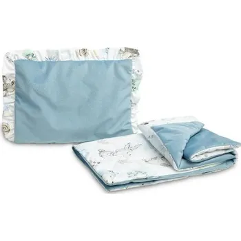 SENSILLO Sensillo Sametová souprava s volánkem do kočárku, Procházka lesem, modrá