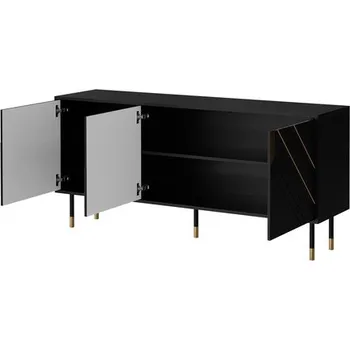 Ložnice Široká komoda Maramax 150 3D, Barva: černý / černý + zlatý MIRJAN 5903211309977