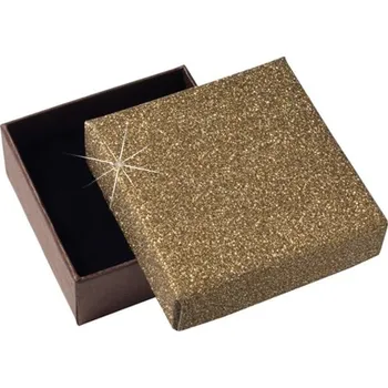 Dárková krabička Papírová dárková krabička třpytivá hnědá