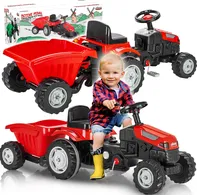 Pilsan 07-316 šlapací traktor s vlečkou červený