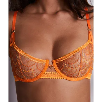 Souprava dámského spodního prádla Podprsenka bardotka AUBADE (2FF14-07), Barva oranžová, Velikost 80F