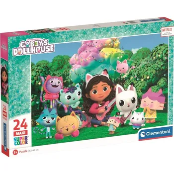 Clementoni Puzzle - GABBY'S DOLLHOUSE: Gábinin kouzelný domek - Na zahradě - 24 dílků MAXI